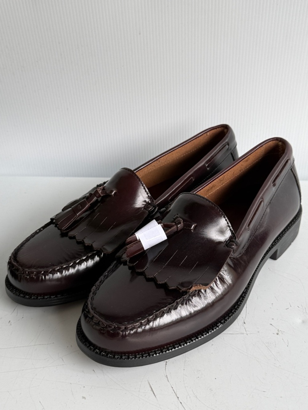 NEW BOSTONIAN OCALA SLIP ON KILTIE TASSEL LOAFER BURGUNDY SIZE 10